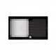TEKA Fregadero  sobre encimera  DIAMOND NEGRO RS15 1C 1E 86 REV 2Ø V.AUTO. 115100011, Una cubeta, con escurridor, Negro, acaba